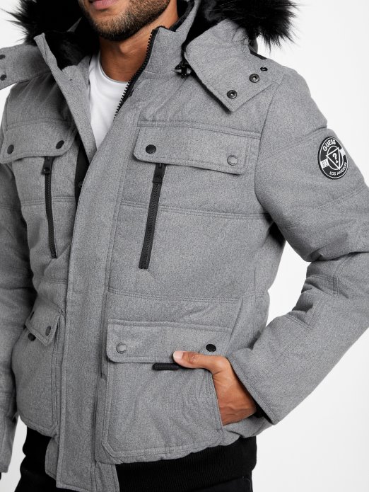 Svijetlo Melange Siva Guess Shopping Eko Pufer Jakna