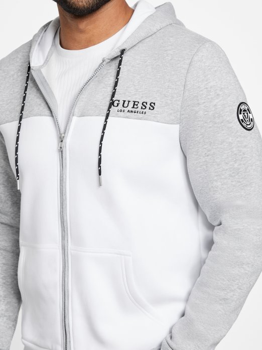 Svijetlo Melange Siva Trnovita Majica S Kapuljačom S Patentnim Zatvaračem U Boji Guess Shopping