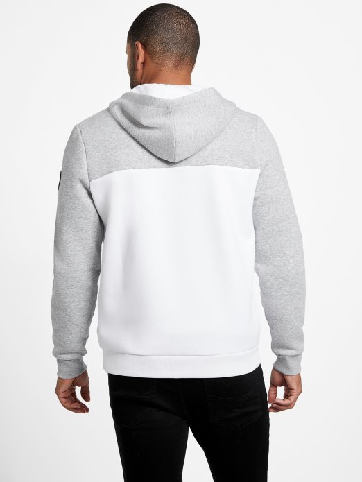 Svijetlo Melange Siva Trnovita Majica S Kapuljačom S Patentnim Zatvaračem U Boji Guess Shopping