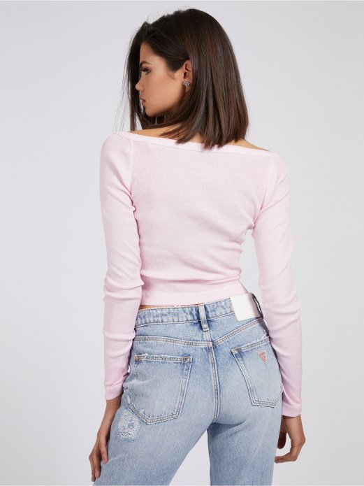 Svijetlo Ružičasto Kopčanje Gumbima Top Guess Shopping