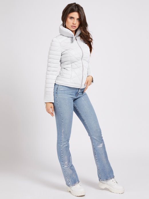 Svijetlo Siva Prošivena Jakna S Visokim Ovratnikom Guess Shopping