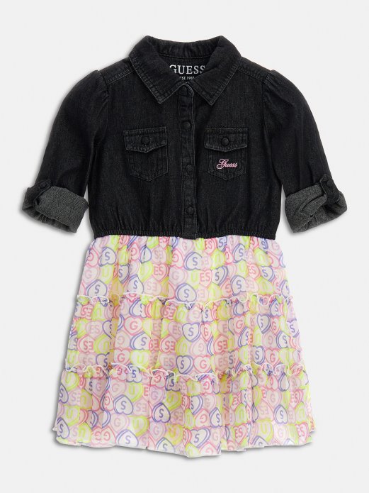 Svijetloplava Guess Shopping Haljina S Cijelim Uzorkom