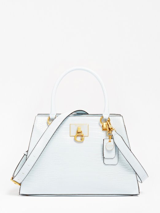 Svijetloplava Guess Shopping Torbica S Croc Printom Stephi