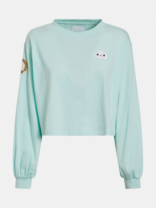 Svijetloplavi Crop Top Zakrpe Guess Shopping