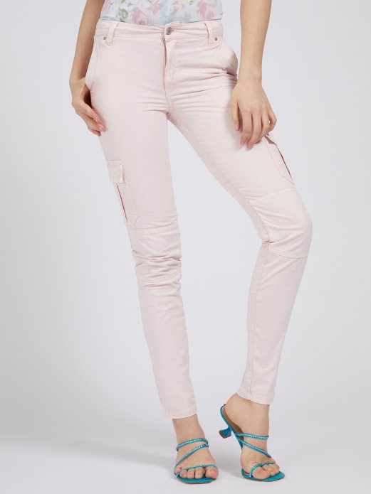 Svijetloružičaste Cargo Skinny Fit Hlače Guess Shopping