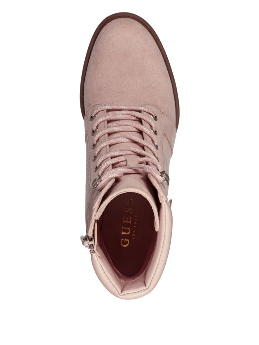 Svijetloružičaste Guess Shopping Emmalee Borbene čizme