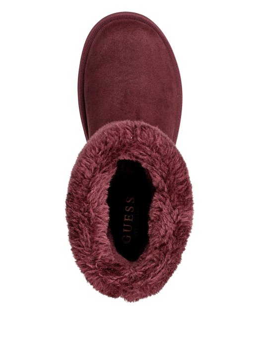 Svjetlucave čizme Od Umjetne Striže Guess Shopping Tamnoljubičaste