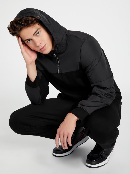 Takoda Majica S Kapuljačom Guess Shopping Jet Crna