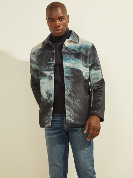 Tamna Planina Guess Shopping Jakna S Kravljim Uzorkom