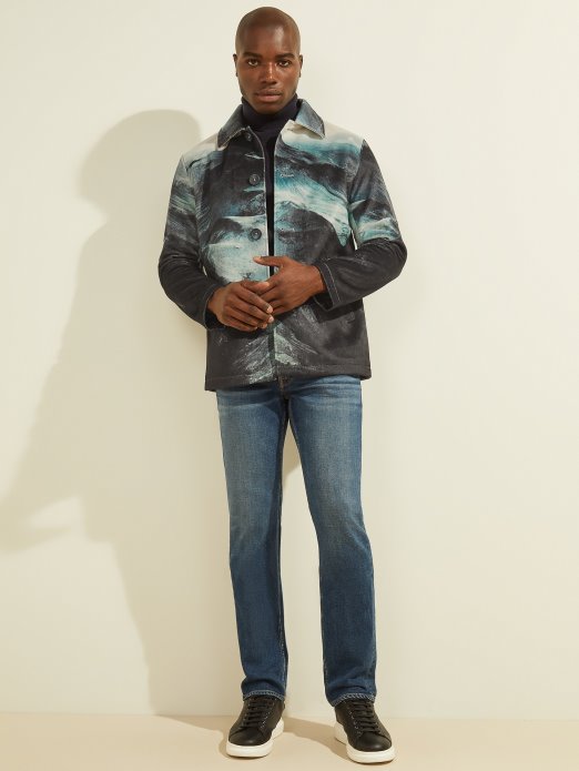 Tamna Planina Guess Shopping Jakna S Kravljim Uzorkom