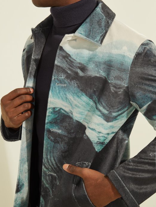 Tamna Planina Guess Shopping Jakna S Kravljim Uzorkom