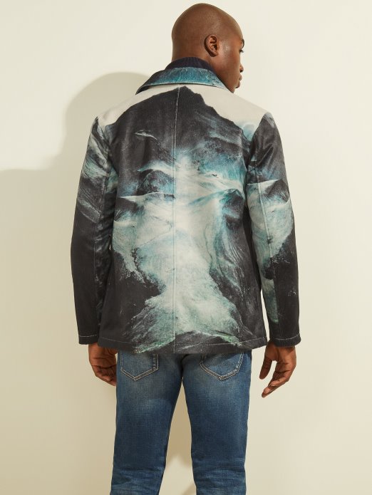 Tamna Planina Guess Shopping Jakna S Kravljim Uzorkom