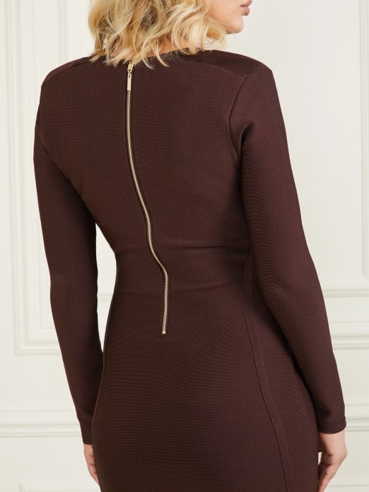 Tamni Bourbon Guess Shopping Kagan Bandage Haljina