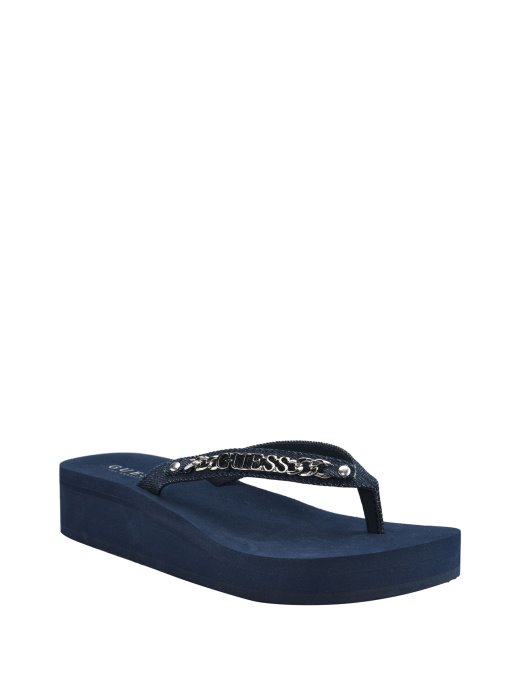 Tamnoplave Magle Platforma Flip Flop Guess Shopping