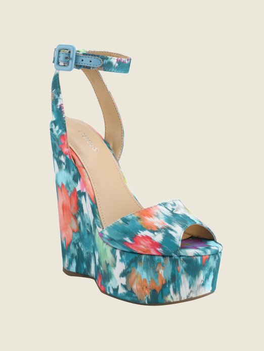 Taraji Printed Wedges Srednje Zelena 310 Guess Shopping