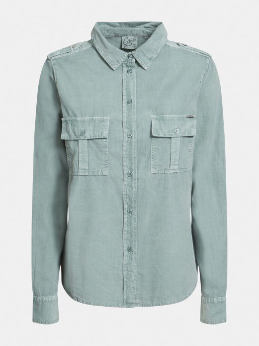 Teal Prednji Džepovi Košulja Guess Shopping