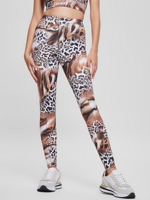 Tekući Leopard Print Guess Shopping Eko Adrianna Animalier Tajice