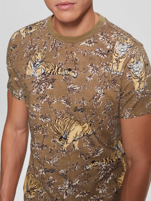 Tiger Crewneck Tee Tiger Džungla Print Guess Shopping