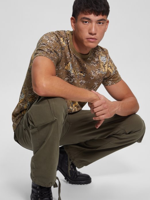 Tiger Crewneck Tee Tiger Džungla Print Guess Shopping