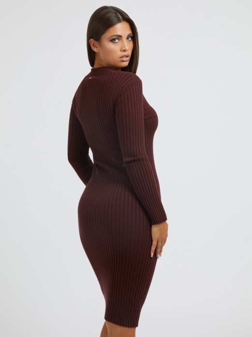 Tkani Detalj Džemper Haljina Smeđa Guess Shopping