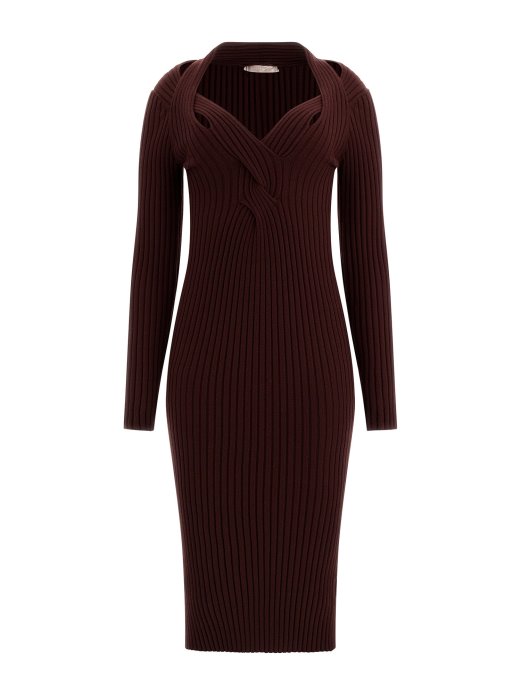 Tkani Detalj Džemper Haljina Smeđa Guess Shopping