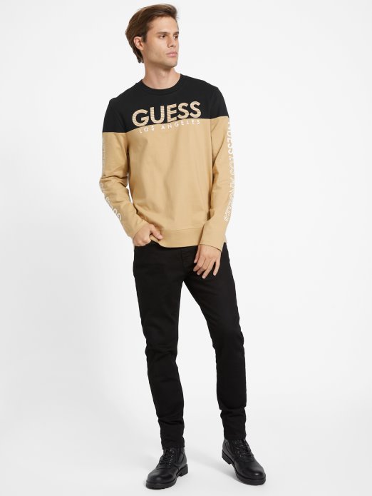 Toasted Taupe Guess Shopping Eko Zioin Color-block Majica Dugih Rukava