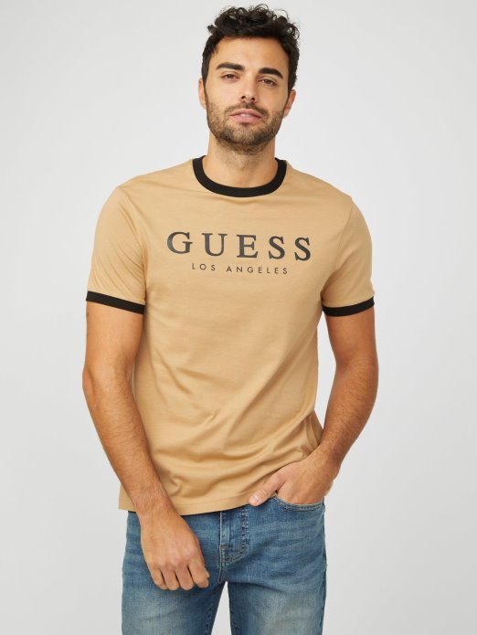 Toasted Taupe Kirk Logo Crew Tee Guess Shopping