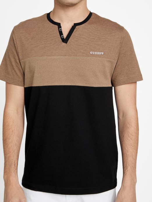 Toasted Taupe Multi Hanz Color-block Majica S Prorezom Guess Shopping