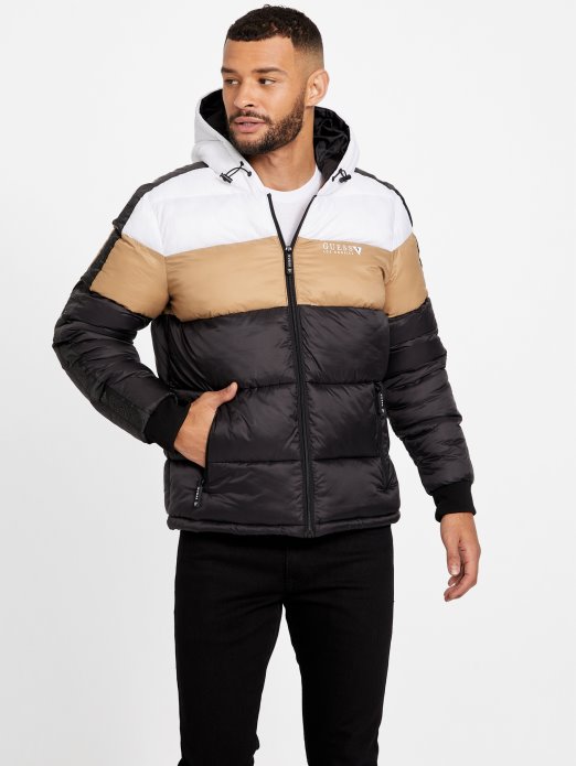 Tober Pufer Jakna S Kapuljačom Guess Shopping Jet Crna Multi