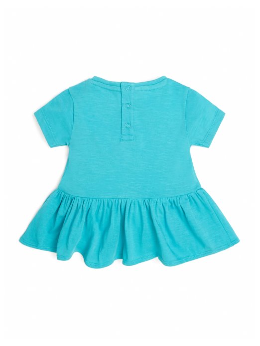 Topaz Plava Tropska Majica S Peplum Logotipom (2-7) Guess Shopping