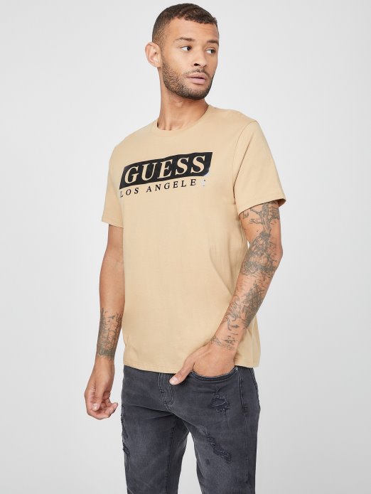 Tost Taupe Greg Folija Logo Tee Guess Shopping