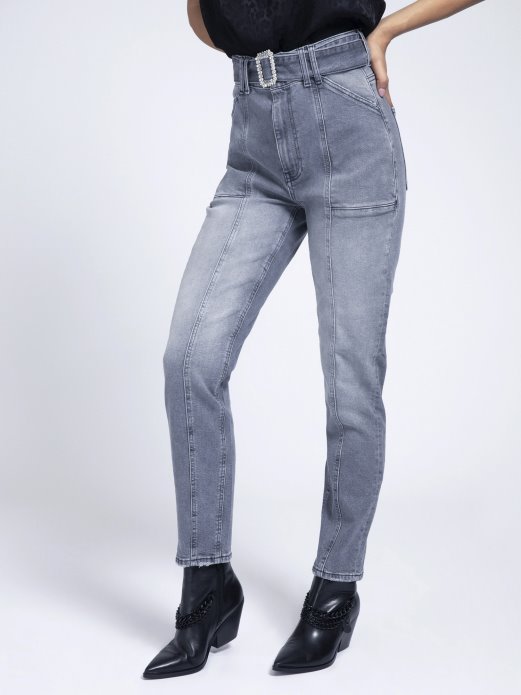 Traperice S Draguljnim Remenom Opuštenog Kroja Guess Shopping Siva