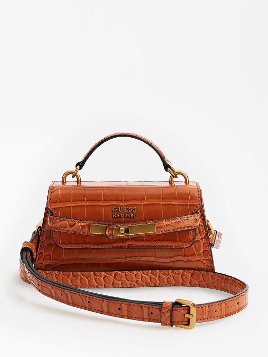 Tullia Krok Print Mikro Torbica Guess Shopping Smeđa