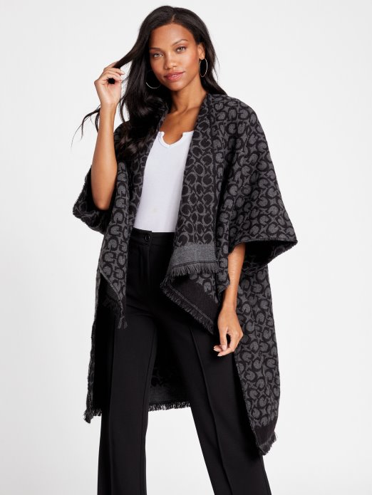 Ugljen Pogoditi Shopping Allover Logo Ruana