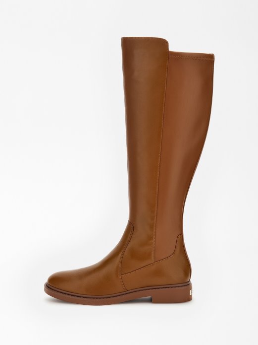 Umjetna Koža Faeya Visoke čizme Guess Shopping Smeđe