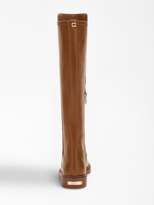 Umjetna Koža Faeya Visoke čizme Guess Shopping Smeđe