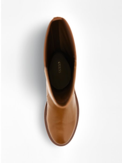 Umjetna Koža Faeya Visoke čizme Guess Shopping Smeđe