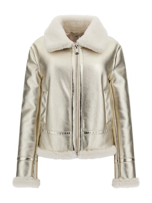 Umjetna Sherling Jakna Metalnog Izgleda Guess Shopping Gold