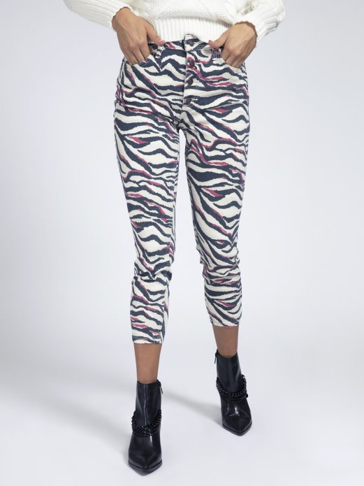 Uske Traperice S Printom Crne Multi Guess Shopping