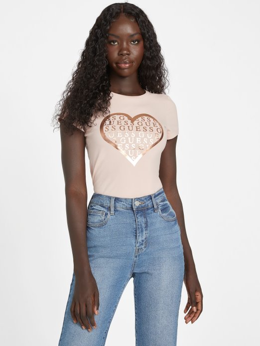 Vapor Rose Libi Heart Tee Guess Shopping
