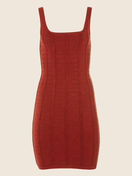Vela Bandage Dress Dark Jam Red Guess Shopping