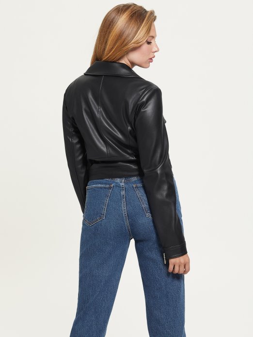 Venom Skraćena Moto Jakna Guess Shopping Jet Crna Multi