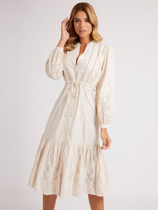 Vez Pamučna Duga Haljina Guess Shopping Bijela