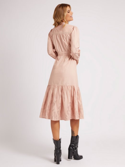 Vez Pamučna Duga Haljina Svijetloružičasta Guess Shopping