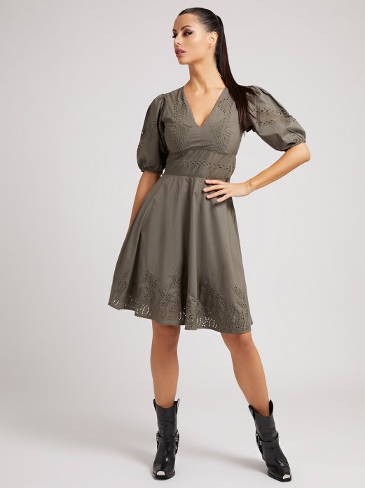 Vez Pamučna Haljina Guess Shopping Zelena