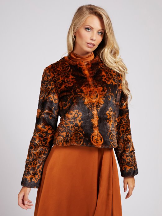 Višebojni Uzorak Guess Shopping Marciano Jakna Od Umjetnog Krzna