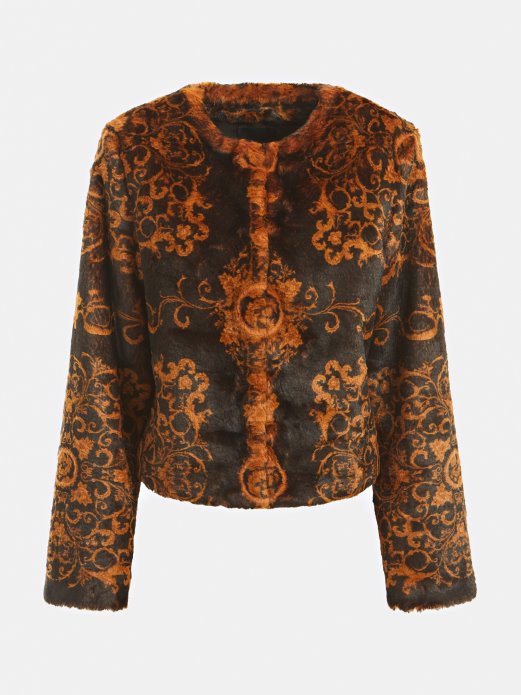 Višebojni Uzorak Guess Shopping Marciano Jakna Od Umjetnog Krzna