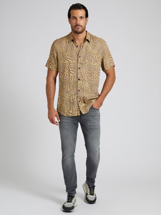 Višebojni Uzorak Preko Cijele Košulje S Printom Pogodi Kupnju