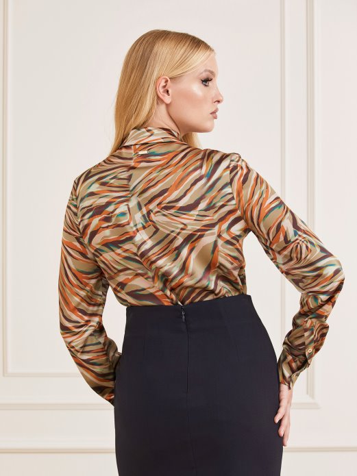 Višestruka Bež Guess Shopping Marciano Majica S Printom Preko Cijele Strane