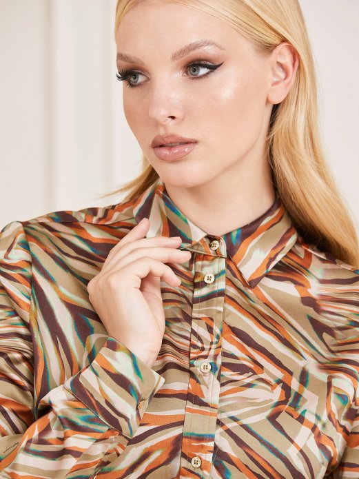 Višestruka Bež Guess Shopping Marciano Majica S Printom Preko Cijele Strane